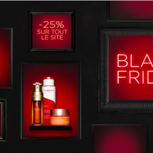 Black Friday Clarins : -25% sur tout -30% dès 89 Euros