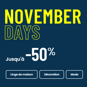 Promo La Redoute : November Days jusqu’à -50% sur tout